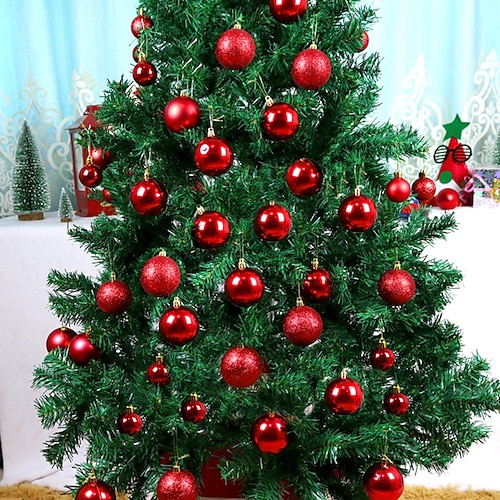 

24Pcs Christmas Balls Drum Plated Plastic Christmas Balls Set Christmas Tree Ornaments for Holiday Home Party Decoration