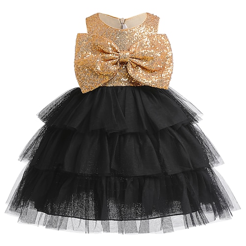 

Kids Girls' Christmas Dress Sequin Party Dress Performance claret Gold Above Knee Sleeveless Active Adorable Dresses Spring Summer Regular Fit 7-13 Years