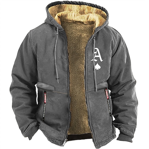 

Men's Hoodie Full Zip Hoodie Blue Brown Gray Hooded Graphic Letter Sports & Outdoor Sports Streetwear Hot Stamping Fleece Basic Casual Thin fleece Winter Clothing Apparel Hoodies Sweatshirts