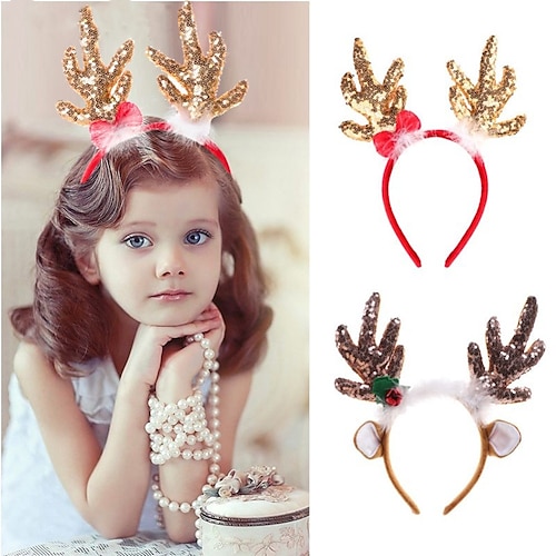 

2pcs Women's Girls' Headbands Pack of 2 Christmas Headbands with Different Designs for Christmas and Holiday Parties (ONE SIZE FIT ALLL)