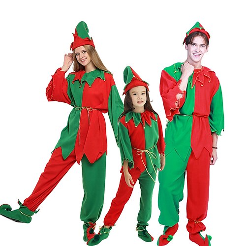 

Elf Outfits Santa Suits Men's Women's Boys Girls' Cosplay Costume Christmas Christmas Carnival Masquerade Christmas Eve Adults Kid's Party Christmas Polyester Top Pants Hat