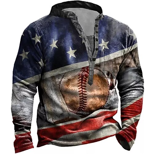 

Men's Sweatshirt Pullover Green Blue Purple Red Gray Standing Collar Graphic Prints National Flag Zipper Print Daily Sports Holiday 3D Print Basic Streetwear Designer Spring Fall Clothing Apparel