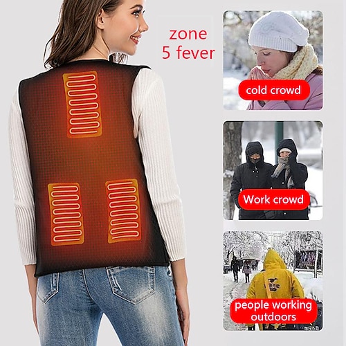 

Heating Vest Warm Temperature Control Heating V-neck Vest Usb Heating Suit Adjustable Electric Heating Vest