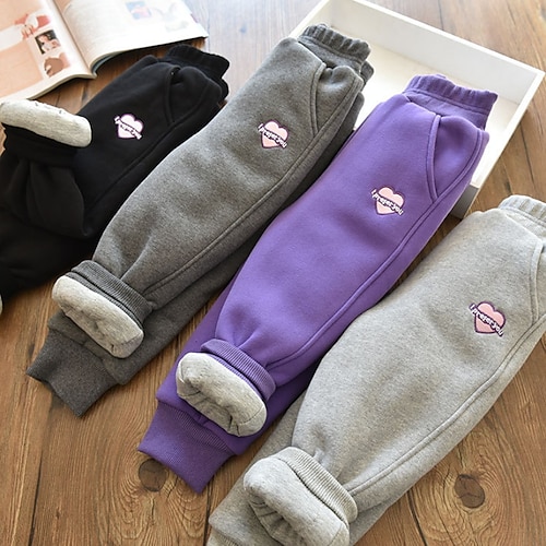 

Bambino Da ragazza Pantaloni della tuta Con cuori Attivo Scuola 7-13 anni Inverno Nero Viola Grigio scuro / Autunno