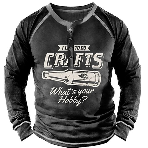 

Men's Sweatshirt Pullover Dark Gray Crew Neck Letter Graphic Prints Wine bottle Patchwork Print Casual Daily Sports 3D Print Basic Designer Casual Spring & Fall Clothing Apparel Hoodies Sweatshirts