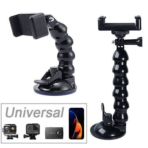 

Flexible Gooseneck Suction Cup Mount for GoproEaxanPic Car Boat Windshield Window Scution Cup Mount Holder for GoPro Hero 10 9 8 7 6 Osmo Action Insta360 ONE Action Cameras and Smartphones