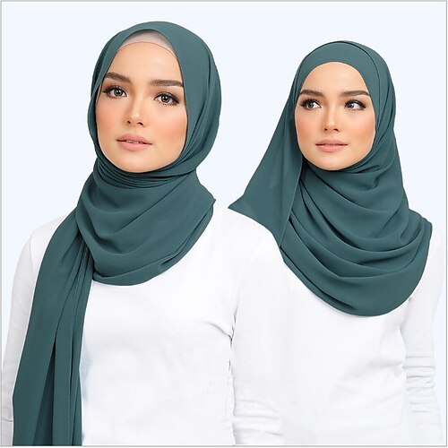 

Dame muslimsk hijab Turban Hjem Fest / aften Daglig Ensfarget / vanlig farge polyester Blonde Fritid Fritid / hverdag 1 pcs