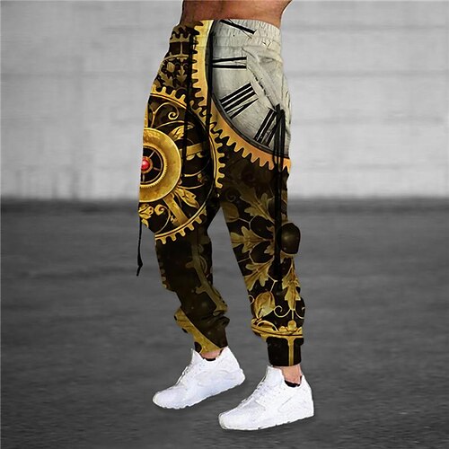 

Men's Sweatpants Joggers Trousers Drawstring Elastic Waist 3D Print Graphic Prints Comfort Breathable Sports Outdoor Casual Daily Cotton Blend Terry Streetwear Stylish Green Pink Micro-elastic
