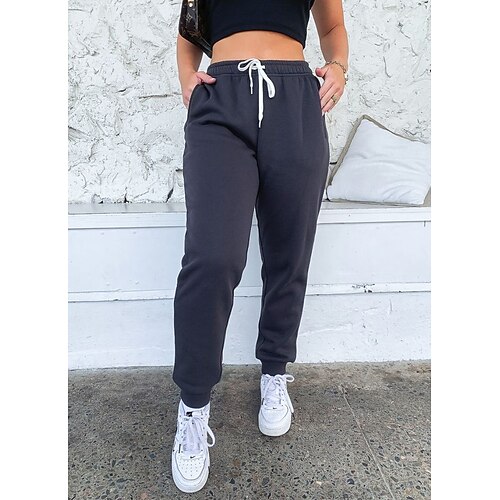 

Dame Joggebukser Jogger Militærgrønn Burgunder Ren Hvit Hip Hop treningsklær Sport Treningssenter Sidelommer Posete Mikroelastisk Full lengde Komfort عادي S M L XL XXL