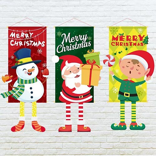 

Christmas Flags Christmas Festive Atmosphere Door Decorations Christmas Flags Colorful Flags Christmas Decorations