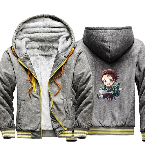 

Inspired by Demon Slayer Kamado Tanjirou Cartoon Manga Outerwear Anime Graphic Outerwear For Men's Women's Unisex Adults' Hot Stamping 100% Polyester Casual Daily