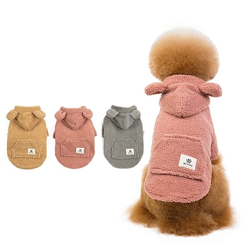 

Dog Cat Coat Solid Colored Adorable Stylish Ordinary Outdoor Casual Daily Winter Dog Clothes Puppy Clothes Dog Outfits Warm Pink Khaki Grey Costume for Girl and Boy Dog Fleece S M L XL XXL