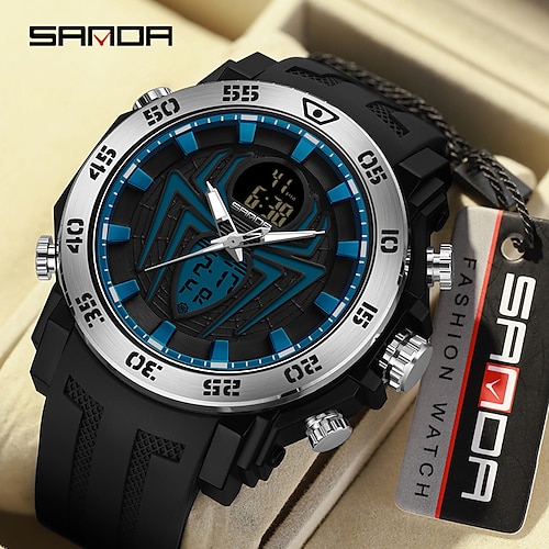 

SANDA Men's Watches Sport Military Quartz Watch 50M Waterproof Wristwatch for Male Clock Stopwatch