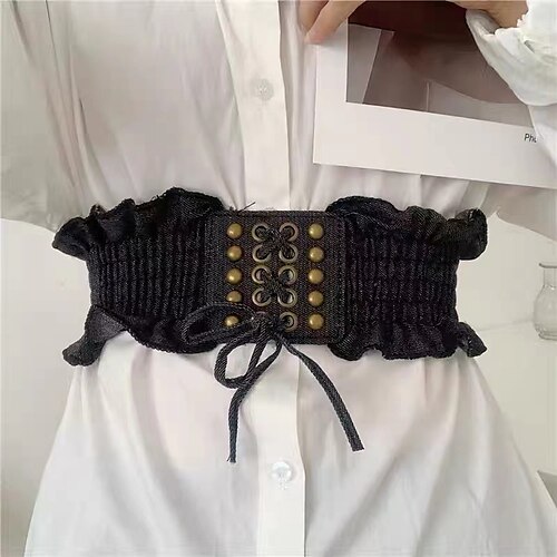 

Women's Unisex Corset Belt Polyester Nylon Buckle Free Plain Casual Classic Party Daily Blue Dark Blue Black
