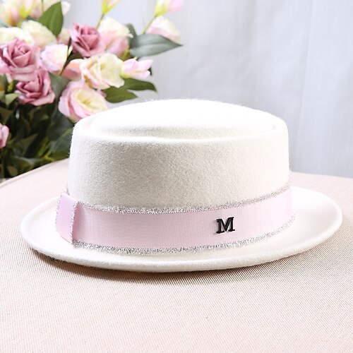 

Hat Bucket Hat Women's White Party Holiday Festival Splice Color Block Letter Warm Breathable