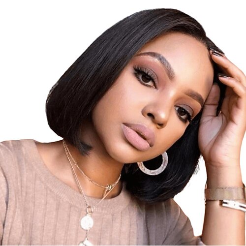 

T Part Bob Lace Front Human Hair Wigs For Women 8Inch Free Part Brazilian hair Straight Short Bob 13X4x1 Lace Human Hair Wigs