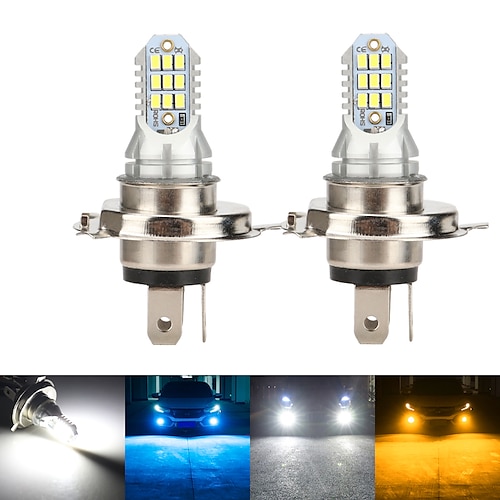 

2PCS Car Headlight LED Fog Light LED H4 9005 hb3 led 9006 hb4 led 18SMD car Lamps Bulb Lens car bulb Car lamps Led Auto Driving Running Lamps