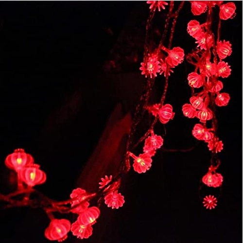 

Red Lantern String Lights Solar Holiday Lights Warm White 5M 20LED 7M 50LED 10M 100LED 20M 200LED Solar Fairy Lamp Wish Lamp Creative Party Solar Powered 1Set