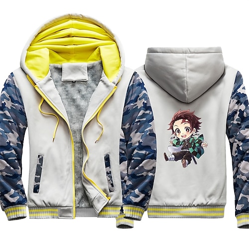 

Inspired by Demon Slayer Kamado Tanjirou Cartoon Manga Outerwear Anime Graphic Outerwear For Men's Women's Unisex Adults' Hot Stamping 100% Polyester Casual Daily