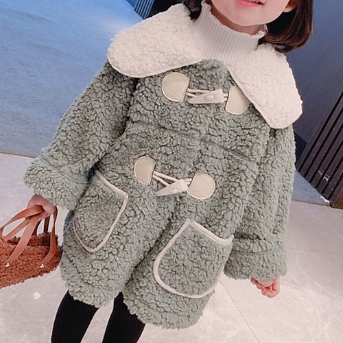 

Bambino (1-4 anni) Da ragazza Giacca in pile Tinta unica Fantastico Tasche Esterno Cotone Cappotto Capispalla 3-7 anni Inverno Verde