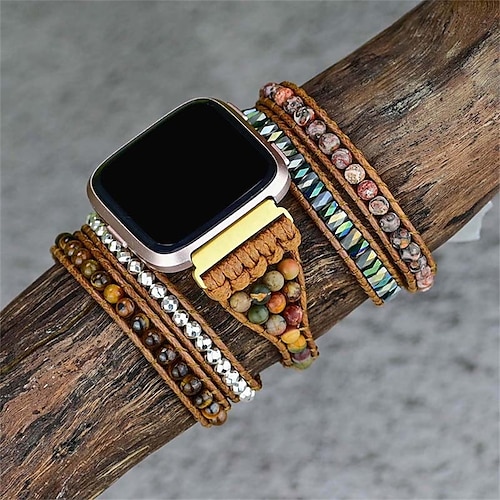 

1PC Smart Watch Band Compatible with Fitbit Versa 3 / Sense Versa 2 / Versa / Versa Lite Fabric Smartwatch Strap Handmade Adjustable Breathable Handmade Braided Rope Replacement Wristband