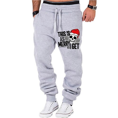 

Men's Sweatpants Joggers Trousers Drawstring Elastic Waist Print Graphic Prints Comfort Sports Outdoor Casual Daily Cotton Blend Terry Streetwear Stylish Black Grey Micro-elastic / Designer