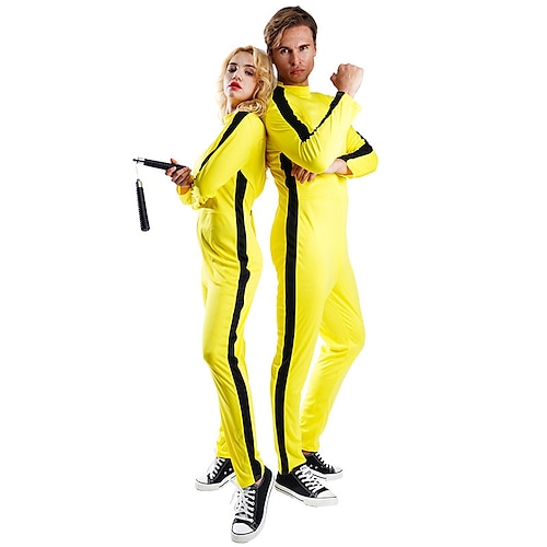 

Kung Fu Couples' Costumes Men's Women's Movie Cosplay Cosplay Halloween Yellow Leotard / Onesie Halloween Carnival Masquerade Polyester