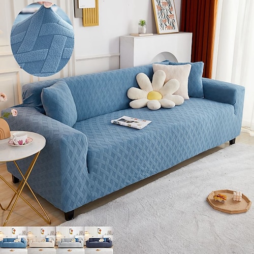 

Sofa Cover Solid Color / Geometric Jacquard Polyester Slipcovers