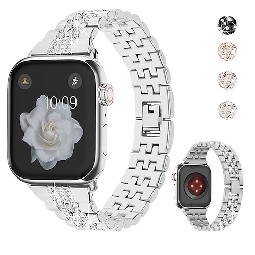 

Smykker armbånd Kompatibel med Apple Watch-klokkereim 38mm 40mm 41mm 42mm 44mm 45mm 49mm Spenne Dame Luksus Rustfritt stål Erstatningsklokkerem til iwatch Series Ultra 8 7 6 5 4 3 2 1 SE