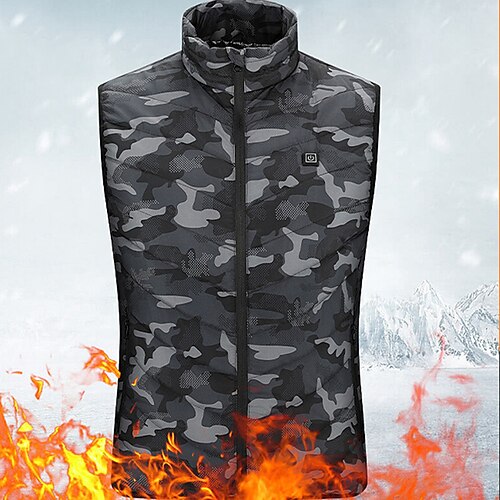 

Women's Vest Warm Breathable Outdoor Daily Wear Vacation Going out Zipper Pocket Zipper Stand Collar Casual Modern Comfortable Street Style Camouflage Regular Fit Outerwear Sleeveless Winter Fall