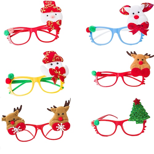 

10pcs Santa Claus Xmas Tree Elk Paper Glasses Frame Christmas Glasses Photo Prop Christmas decorations new year Navidad kids gift