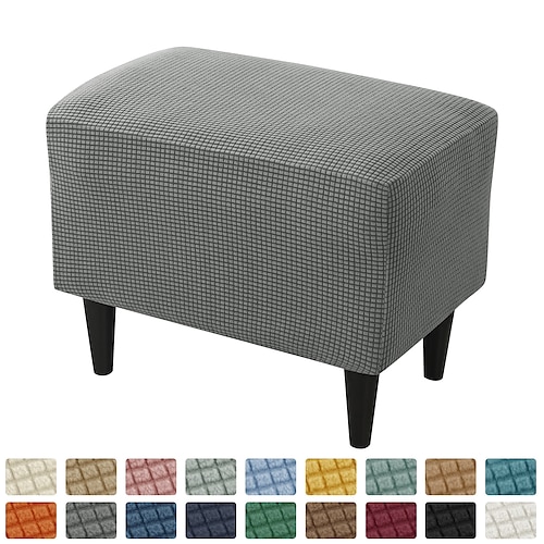 

1 Piece Stretch Ottoman Cover Folding Storage Stool Furniture Protector Soft Rectangle Slipcover with Elastic Bottom Ottoman Cover