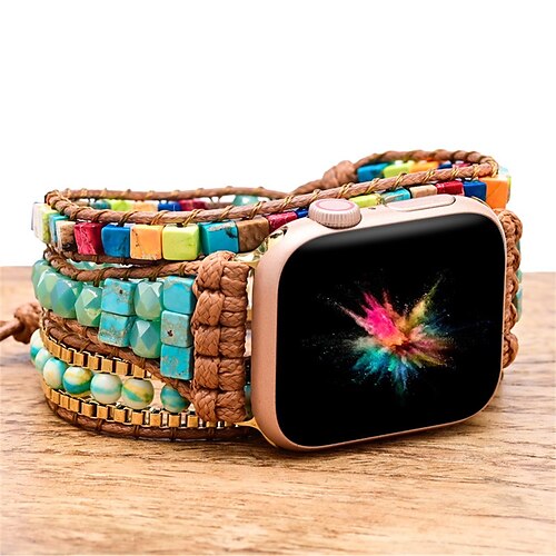 

1PC Smart Watch Band Compatible with Apple iWatch Apple Watch Ultra 49mm Series 8/7/6/5/4/3/2/1 / SE Handmade Braided Rope for iWatch Smartwatch Strap Wristband Fabric Handmade Adjustable Breathable