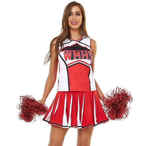 

Cheerleader Costumes Dance Costumes Skirts Printing Splicing Women's Performance Training Sleeveless High Polyester