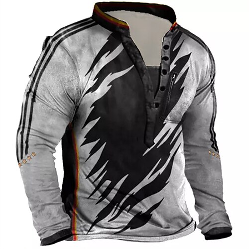 

Men's Sweatshirt Pullover Green Blue Purple Brown Gray Standing Collar Graphic Prints Zipper Print Daily Sports Holiday 3D Print Basic Streetwear Designer Spring & Fall Clothing Apparel Hoodies