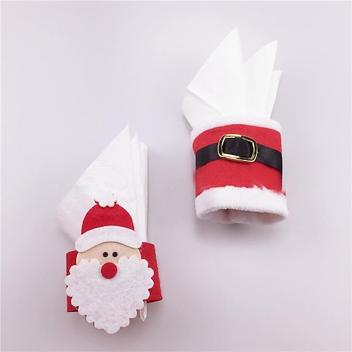 

Christmas Napkin Buckle Christmas Belt Buckle Napkin Set Christmas Decorations for Party and Dining Room