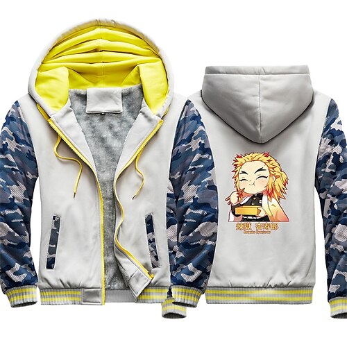 

Inspired by Demon Slayer Rengoku Kyoujurou Cartoon Manga Outerwear Anime Graphic Outerwear For Men's Women's Unisex Adults' Hot Stamping 100% Polyester Casual Daily