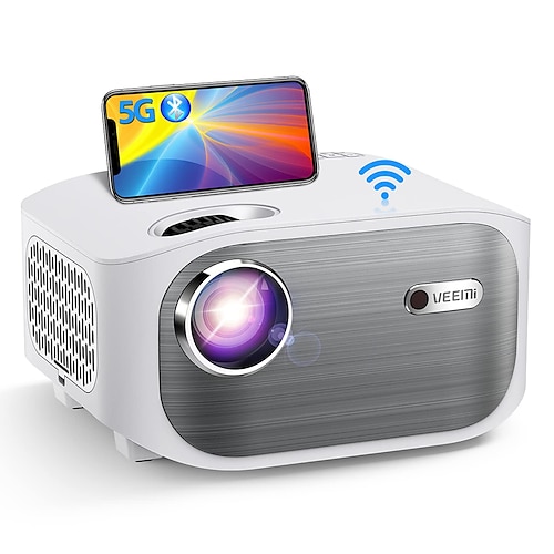 

T01 Projector with WiFi and Bluetooth Native1080P 5G Full HD Video Projector 9000L for Home Cinema Outdoor Movie Compatible with iOS & Android Smartphone Laptop TV Stick PS5 HDMI USB