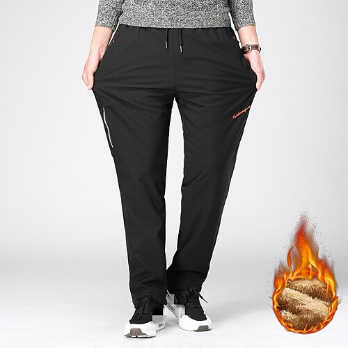 

Men's Sherpa Winter Pants Trousers Casual Pants Zipper Pocket Warm Straight Leg Solid Colored Windproof Warm Full Length Casual Daily Athleisure Plus velvet Slim Blue Grey Micro-elastic