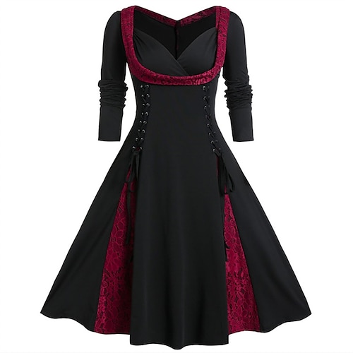 

abito da festa da donna tubino abito altalena abito lungo maxi abito verde viola rosso manica lunga colore puro allacciatura inverno autunno autunno scollo a V moda vestibilità ampia 2023 stile l xl