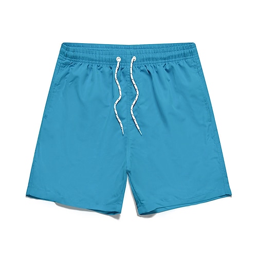 

Men's Swim Shorts Board Shorts Beach Shorts Drawstring Elastic Waist Elastic Drawstring Design Solid Colored Breathable Soft Short Casual Daily Beach Fashion Streetwear Azure Green Micro-elastic