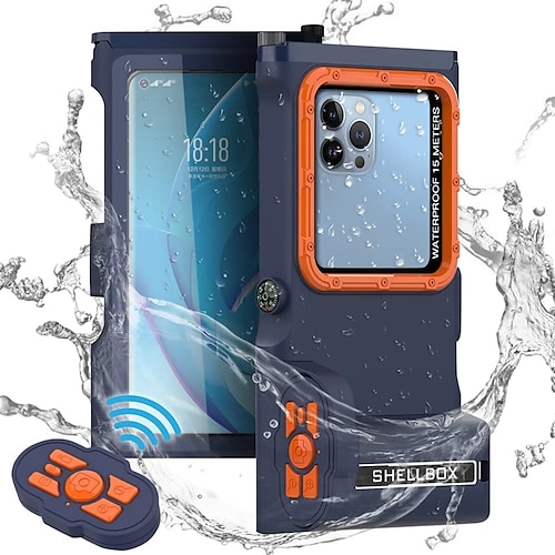 

Professional Diving Phone Case Bluetooth Remote Control Underwater Phone Case for iPhone Samsung Series Waterproof Phone Case for Outdoor Surfing Swimming Snorkeling
