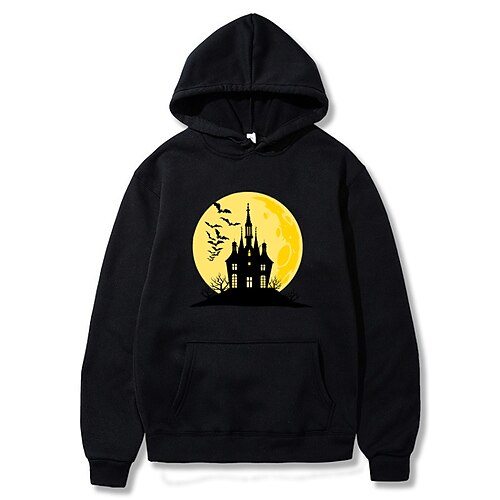 

Inspired by Halloween castle Hoodie Cartoon Manga Anime Front Pocket Graphic Hoodie For Men's Women's Unisex Adults' Hot Stamping 100% Polyester Street Daily