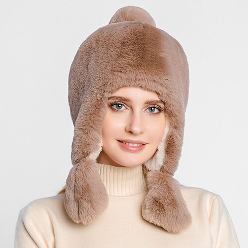 

Women's Hat Winter Hats Khaki Outdoor Street Daily Fleece Pure Color Windproof Comfort Warm