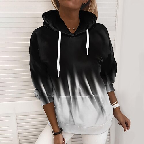 

Women's Hoodie Sweatshirt Pullover Streetwear Front Pocket Green Black Blue Color Block Christmas Hoodie Long Sleeve S M L XL 2XL 3XL