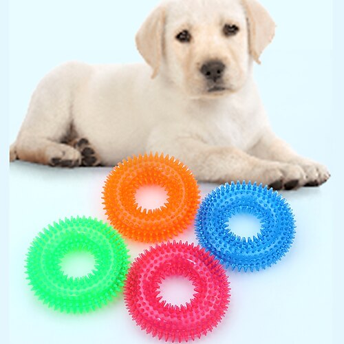 

Pet toys Bite resistant audible tpr Barbed teething spiked ringTire bouncy ball Teeth cleaning and stone removal