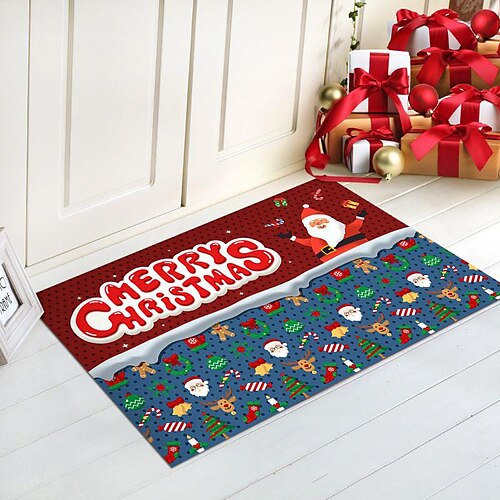 

Christmas Doormat Nowflake Santa Indoor or Outdoor Holiday Mats for Living or Dining Room, Bedroom and Kitchen Area