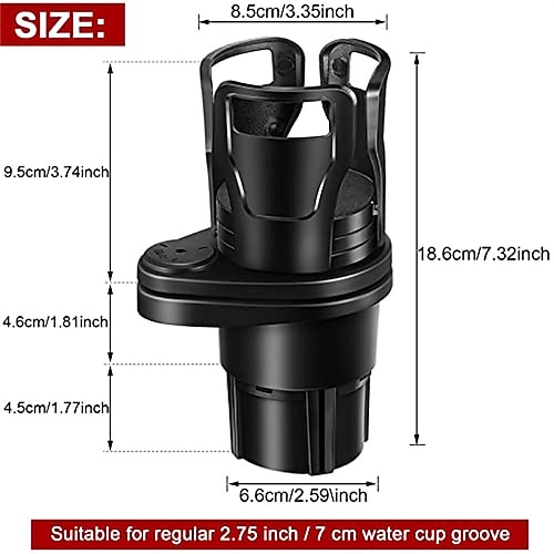 2 in 1 Multifunctional Car Cup Holder Car Cup Holder Expander Adapter 360  Degrees Rotating Car Dual Cup Mount Adjustable Stand Expander for Round Cup  Holder 2023 - $10.99