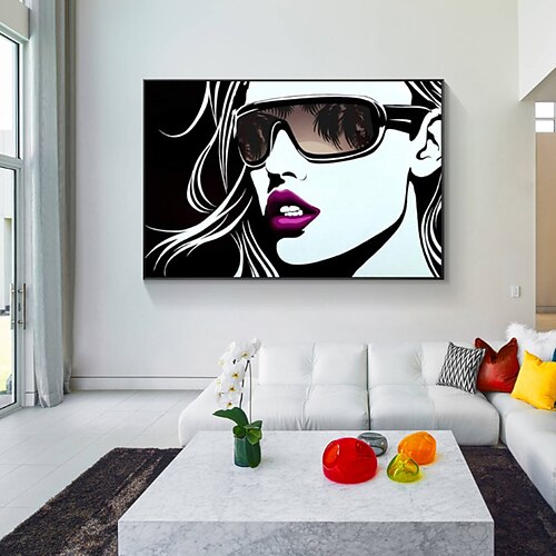

Pintura al óleo hecha a mano lienzo arte de la pared decoración figura moderna retrato moda chica para decoración del hogar enrollado sin marco pintura sin estirar