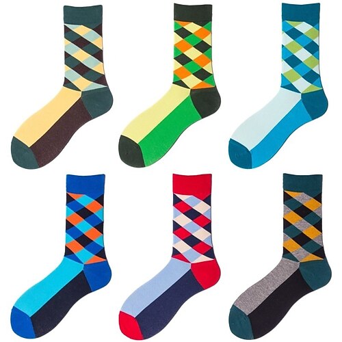 

Unisex Crew Socks Work Daily Holiday Plaid Polyester Cotton Simple Casual Lolita Casual Cute Casual / Daily 1 Pair
